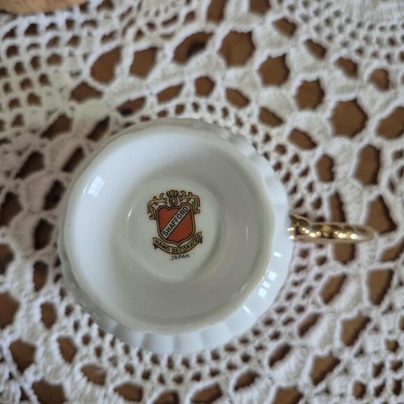 SHAFFORD Vintage Porcelain Cup & Saucer - Iridescent Pink, Gold & Yellow - Picture 6 of 7